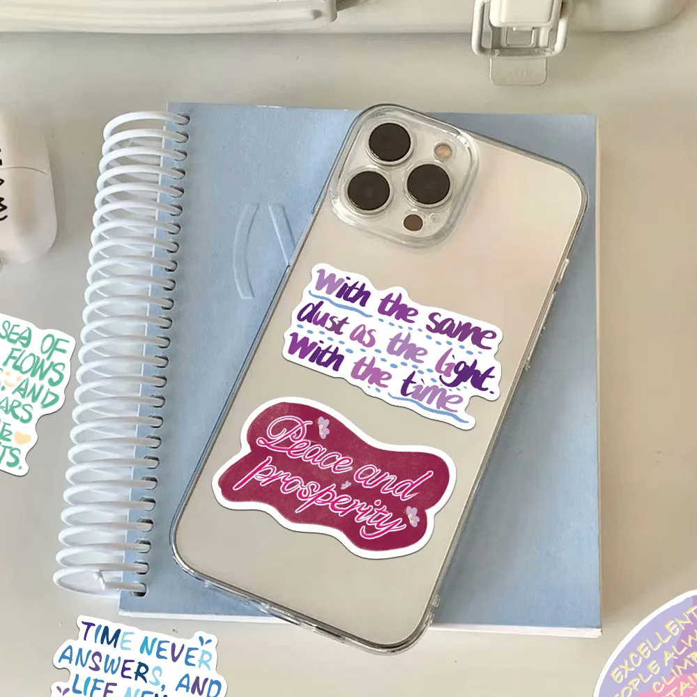 50 STKS Mooie Motiverende Engelse Zinnen Sticker Laat Je de Meer Schitteren Je Werkt de gelukker U Krijgen Creatieve Decoratie