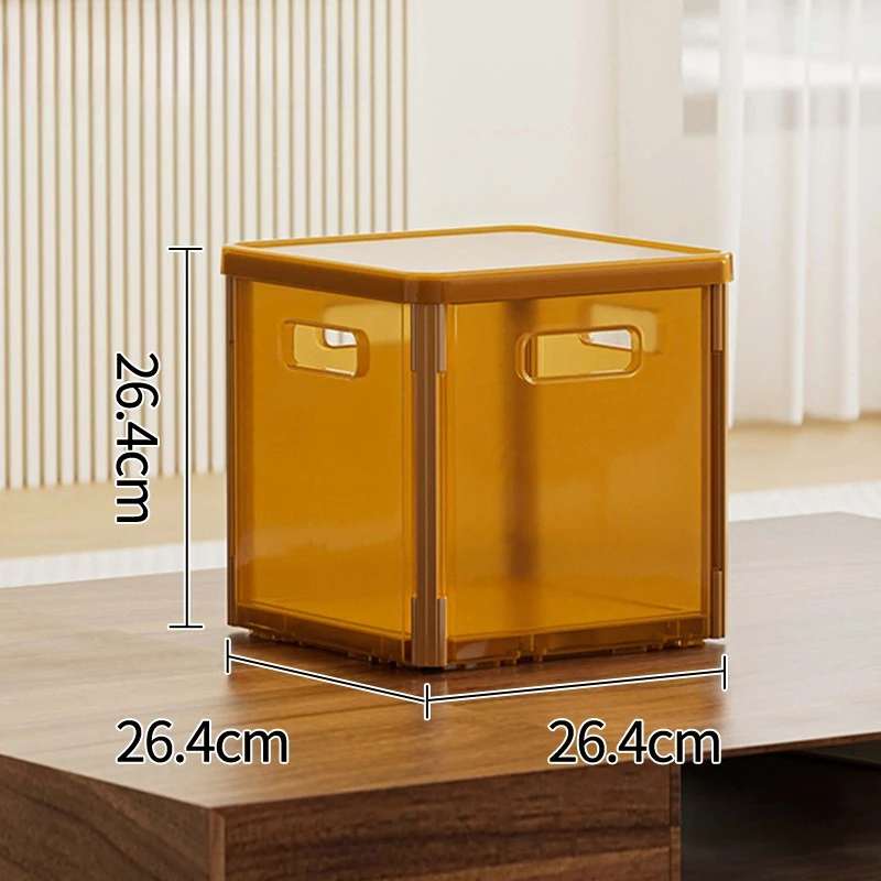 Large Capacity Transparent Home Storage Box Organizer Plastic Folding Box with Lid Toys Tool Sundries Wardrobe Clothes Organizer