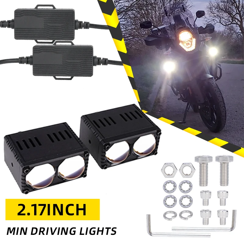 

Motorcycle LED Headlight Mini Driving Light Universal Dual Color Spotlights Motorbike Truck Trailer off-road Moto accessories