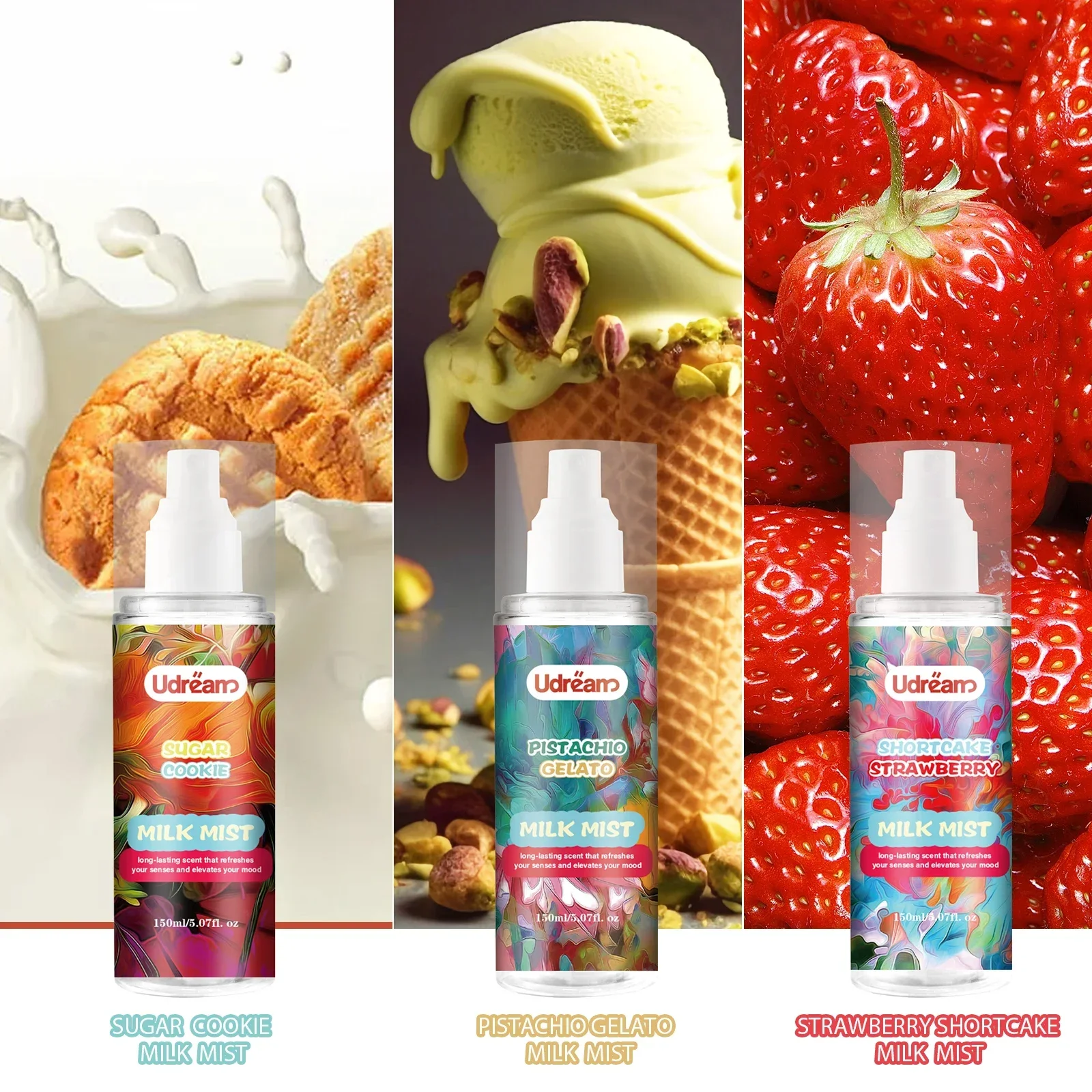 

Клубничный фисташковый гератовый запах, молочный спрей для тела, освежающий, увлажняющий, питательный, ароматный спрей для кожи, для женщин и мужчин, 150 мл