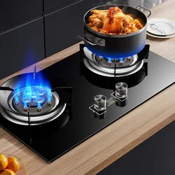 Réchaud à gaz naturel domestique, double poêle intégrée, cuisinière à feu féroce, cuisinière à gaz liquéfié