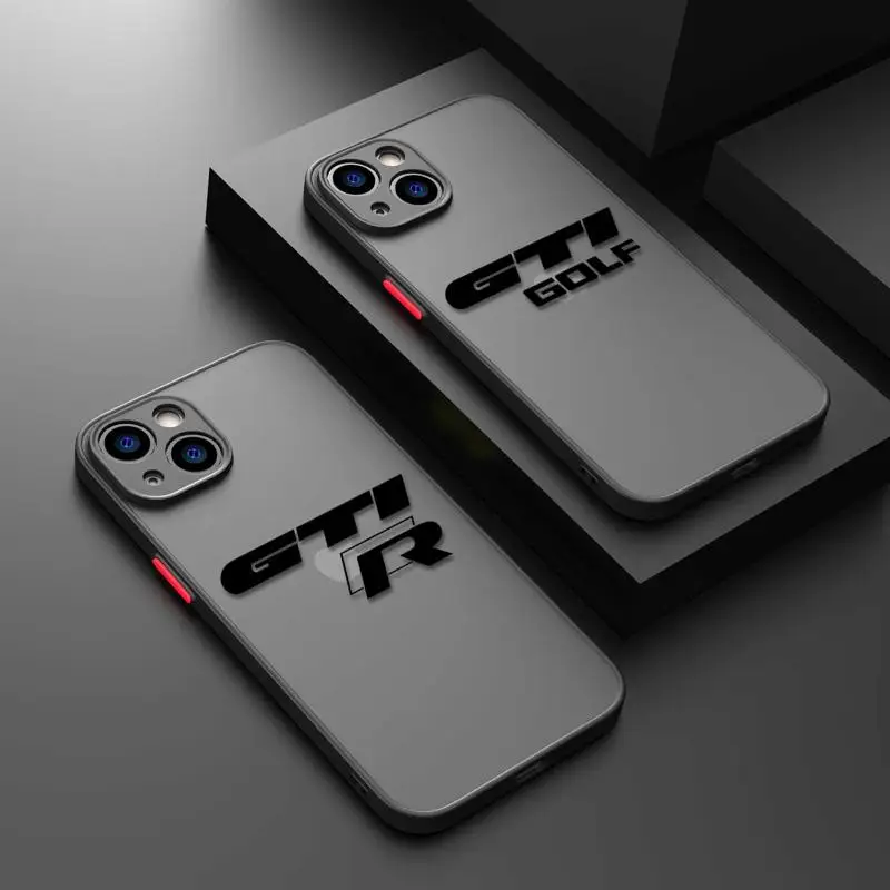 Phone Case For iPhone 15 14 13 12 11 Pro Max 6 6S 7 8 Plus XS Max XR X 12 Mini Hard Matte Shell Luxury GTI-Logo Cars