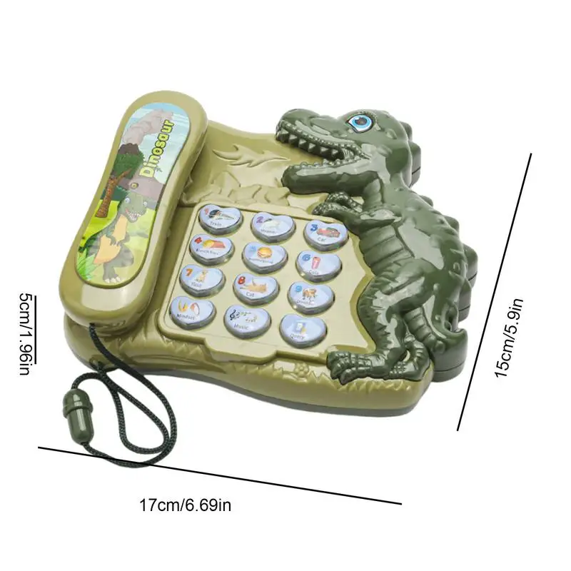 Desenhos animados dinossauro história máquina aprendendo brinquedos, fingir telefones, olhar real bebê, educação precoce telefone, letra, número