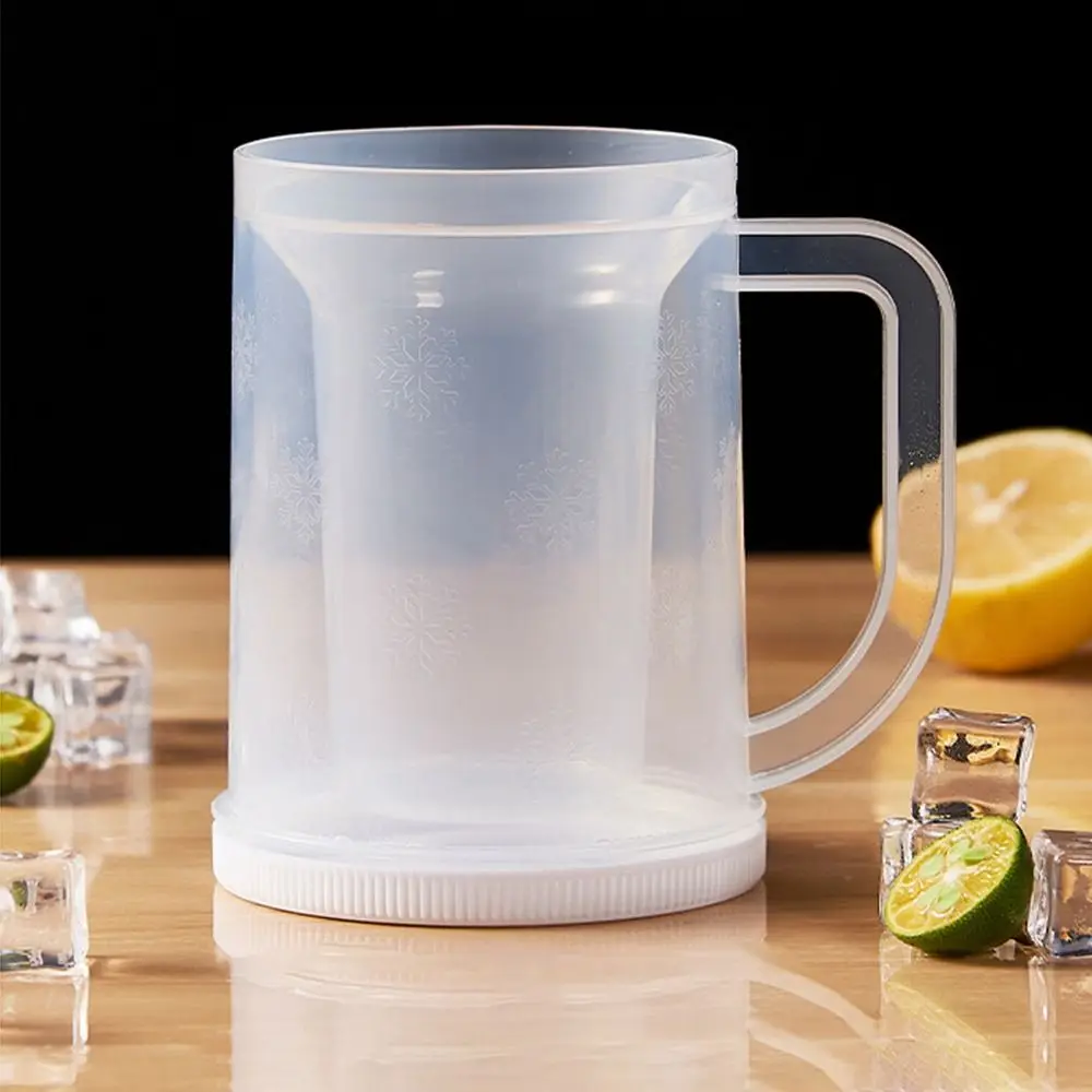 with Handle Liquid Refrigerator Frozen Cup Thickened 20oz Double Wall Freezer Ice Mugs PET/PP Cold Chilled Drink Cups Summer