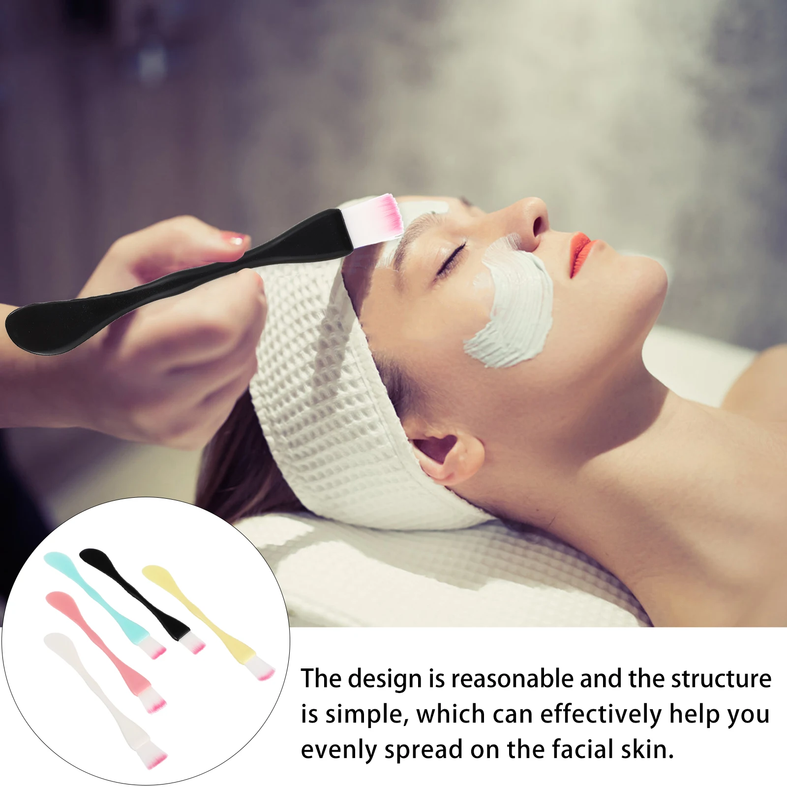 

15pcs Mask Double-Head Applicator Reusable Plastic Face Brush For Skincare Mud Mask Tool Portable Beauty Brush For Diy