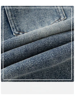 2026 Spring 2-6Y Childrens Pants Curved Blade Silhouette Jeans for Boys Washed Finish Elastic Waistband Denim Pants 3