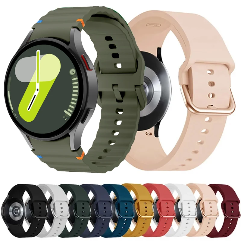 20mm watch Strap For Samsung Galaxy Watch 7/5/6 44mm 40mm Silicone Bracelet Galaxy Watch 4 classic/5 pro 47mm 43mm 46 45mm band