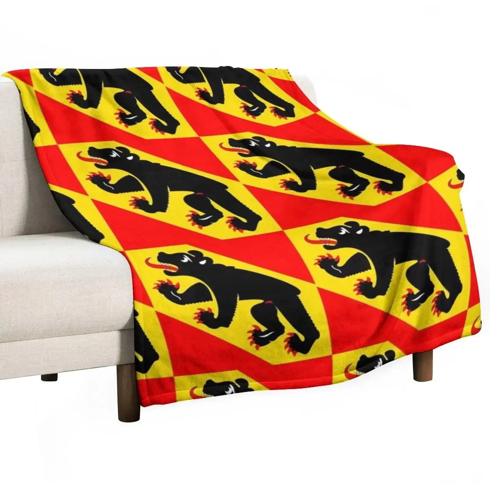 

Flag of Bern Canton Throw Blanket Thins Vintage Furrys Blankets