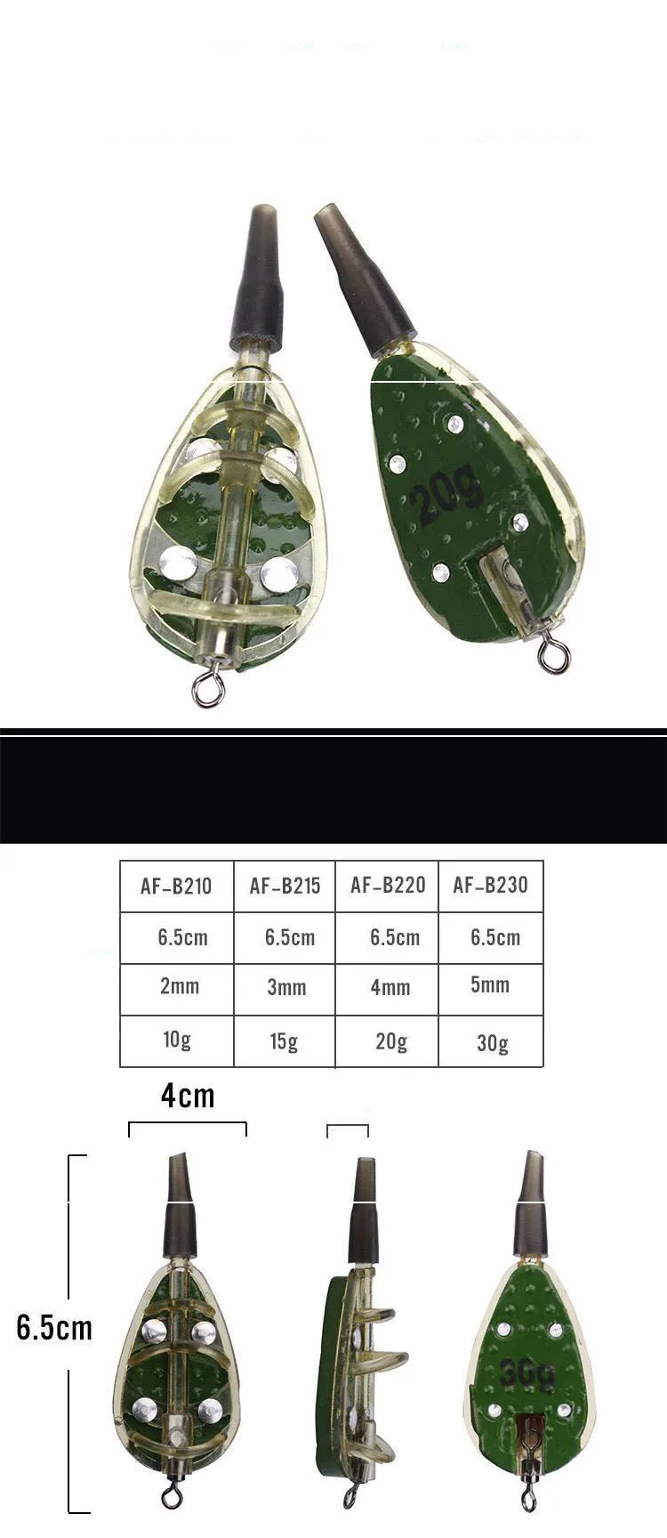 10 ~ 30g Inline Methode Feeder Oder Form Für Karpfen Angeln Tackle-Tool Methode Feeder Angeln Tackle-Tool Methode feeder Angeln Teile – Detail 1