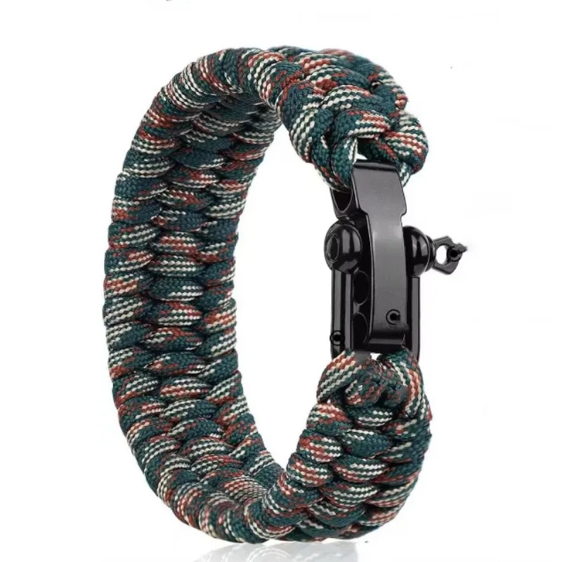 

7-Core Paracord Bracelet Zinc Alloy Emergency Survival Camping Outdoor U-shaped Adjustable Shackle Hand Rope