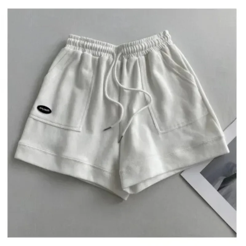 2025 new Women's comfortable loose wide-legged drawstring A pants Slim Waist Slim fit casual home versatile sports shorts