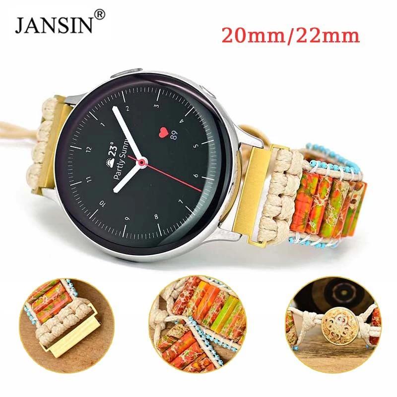 20mm 22mm Bohemian Watch Band For Samsung Galaxy Watch 4 5 6 7 40mm 44mm Natural Stone Strap For Amazfit GTS 4/Huawei GT4/3/2/2e