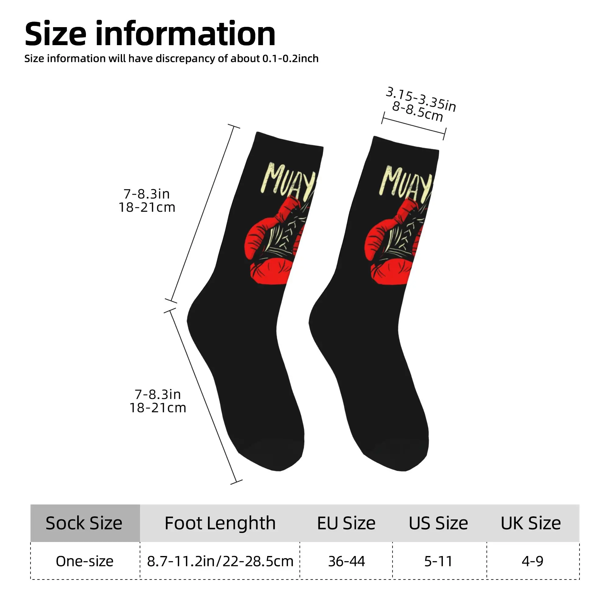 Custom Muay Thai Gloves Men Women Crew Socks Unisex Cute Thailand Boxing Fighter Spring Summer Autumn Winter Dress Socks - view 4