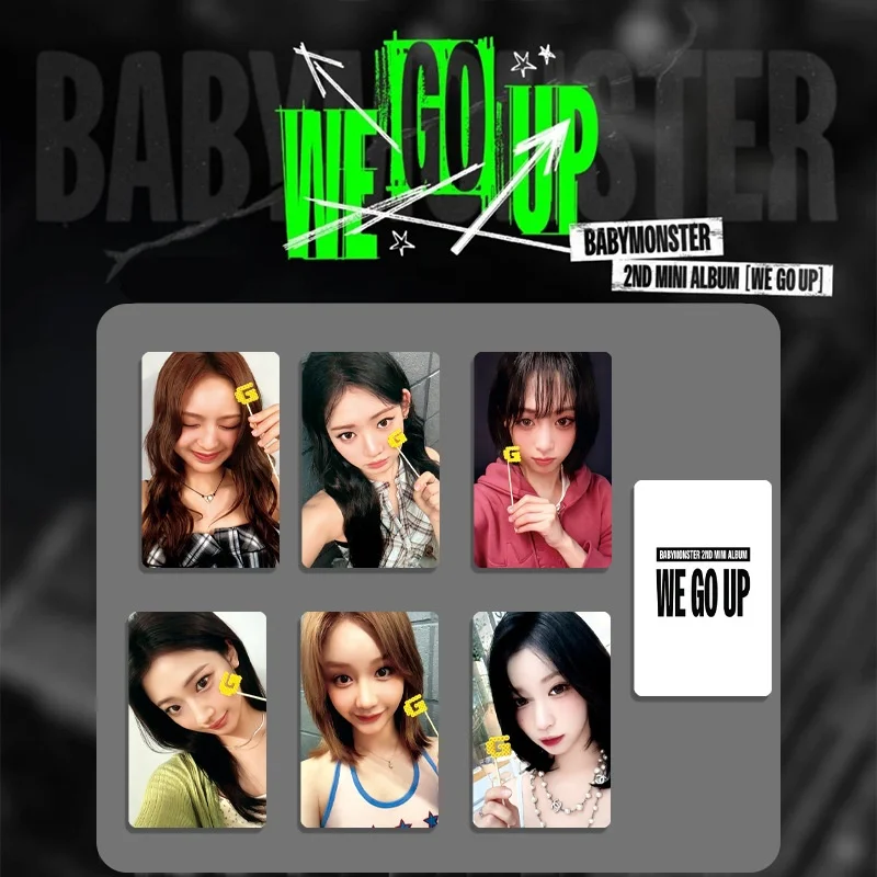 KPOP BABYMONSTER WE GO UP 6Pcs/Set Album Photocard High Quality INS Style Double Sides Printing Glossy LOMO Card ASA AHYEON Gift