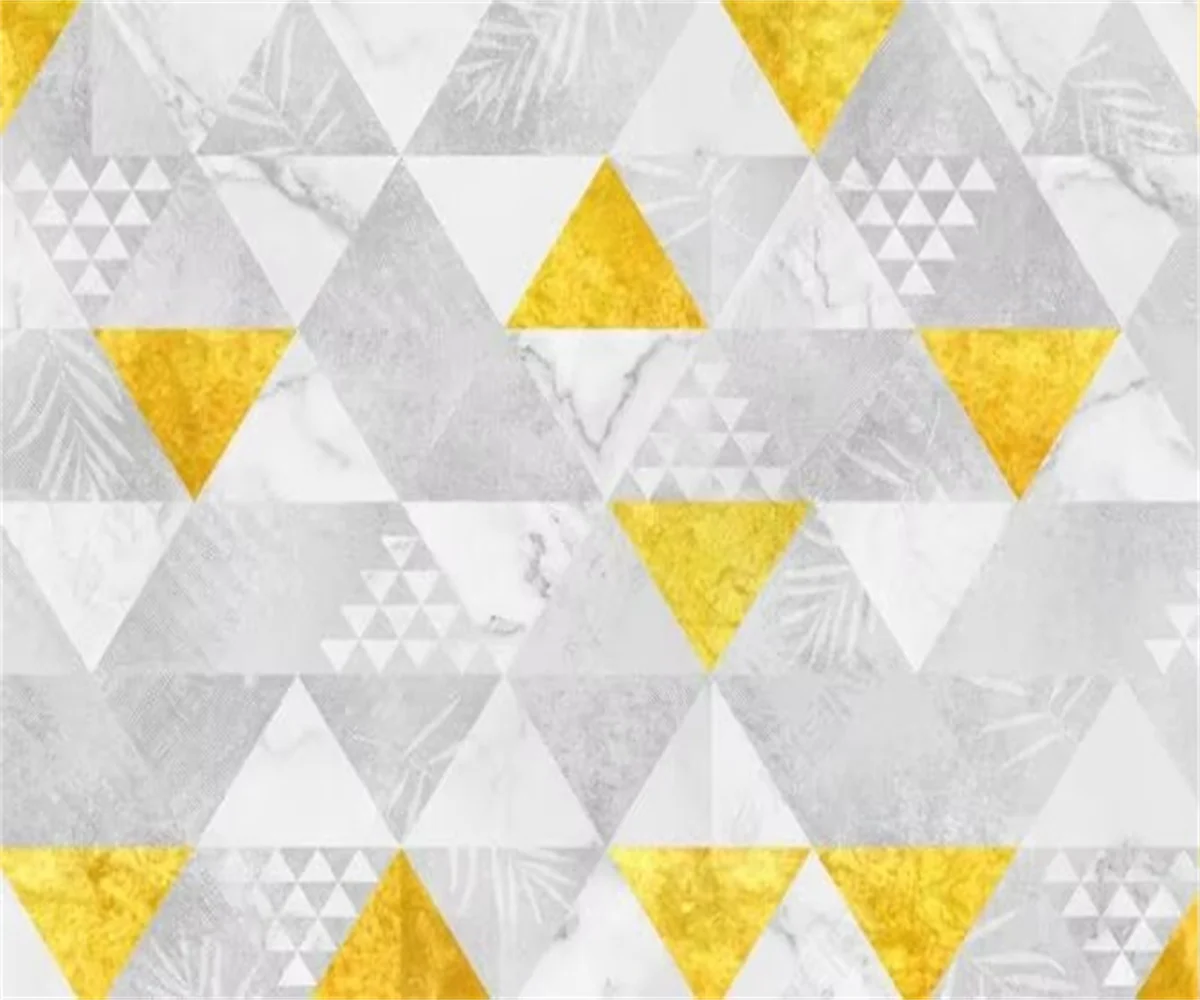 

Обои с индивидуальным размером, креативным геометрическим узором, треугольными линиями, для декора дома, оранжевые, под цементную стену, 3D-обои