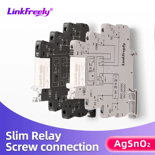 Módulo de relé intermedio electromagnético delgado de carril Din HF41F24ZS MPC250D6Z24 soporte de enchufe contacto de aleación de plata