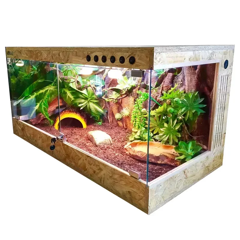 Reptile Breeding Box Solid Wood In One Durable Lizard Tortoise Reptiles Cage House Heat Preservation Box