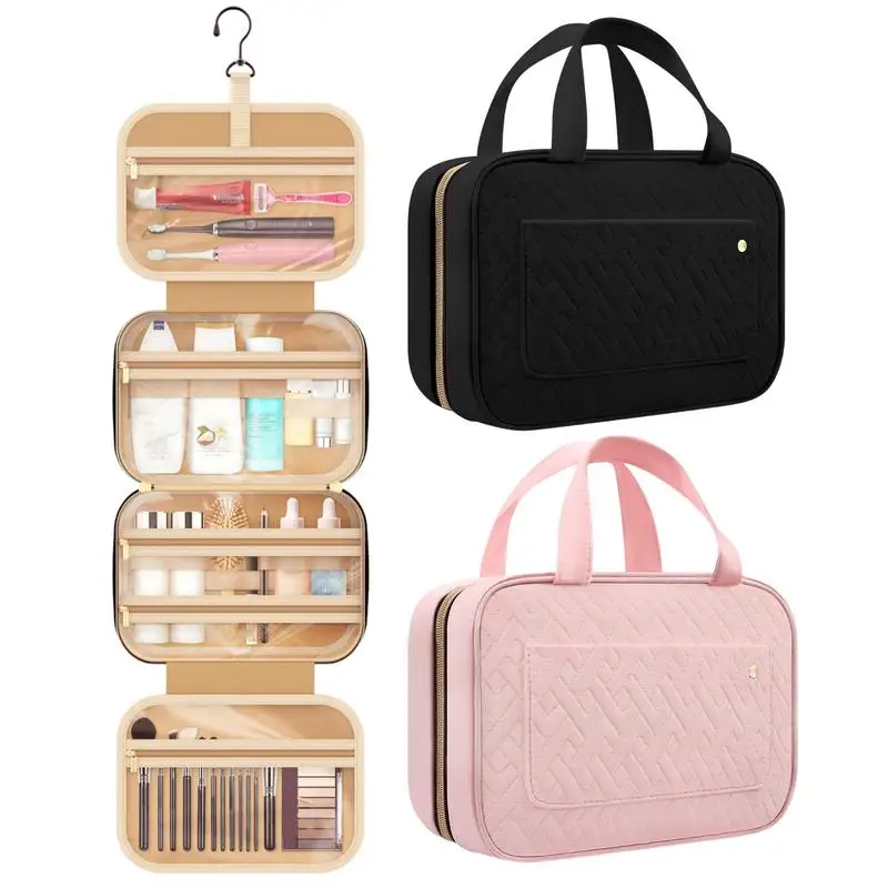 

Portable Travel Waterproof Folding Toiletries Bags Cosmetic Storage Bag Large Capacity Makeup boxes Bathroom Hook Accessories