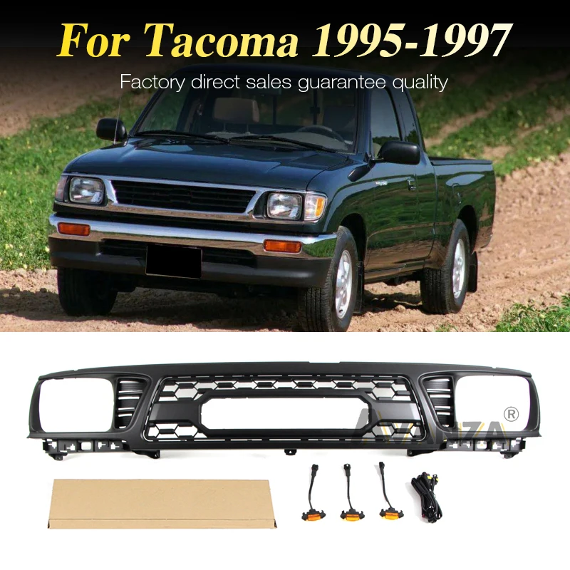 

Front Grille With Light TRD Style Fits For Toyota Tacoma 1995 1996 1997 Racing Grill