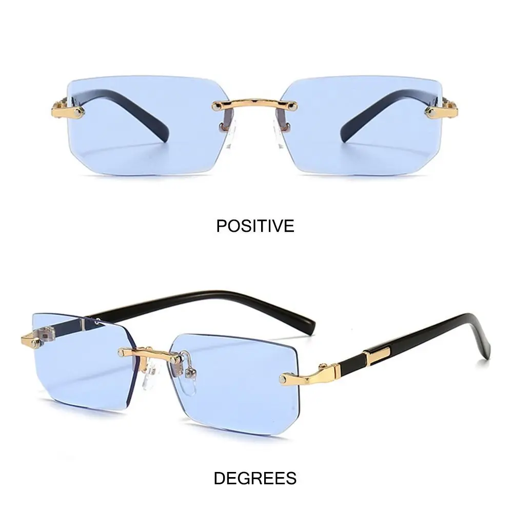 Rectangle Rimless Sunglasses Women Men Shades Fashion Popular Small Vintage Square Sun Glasses For Female Male Fishing Cycling