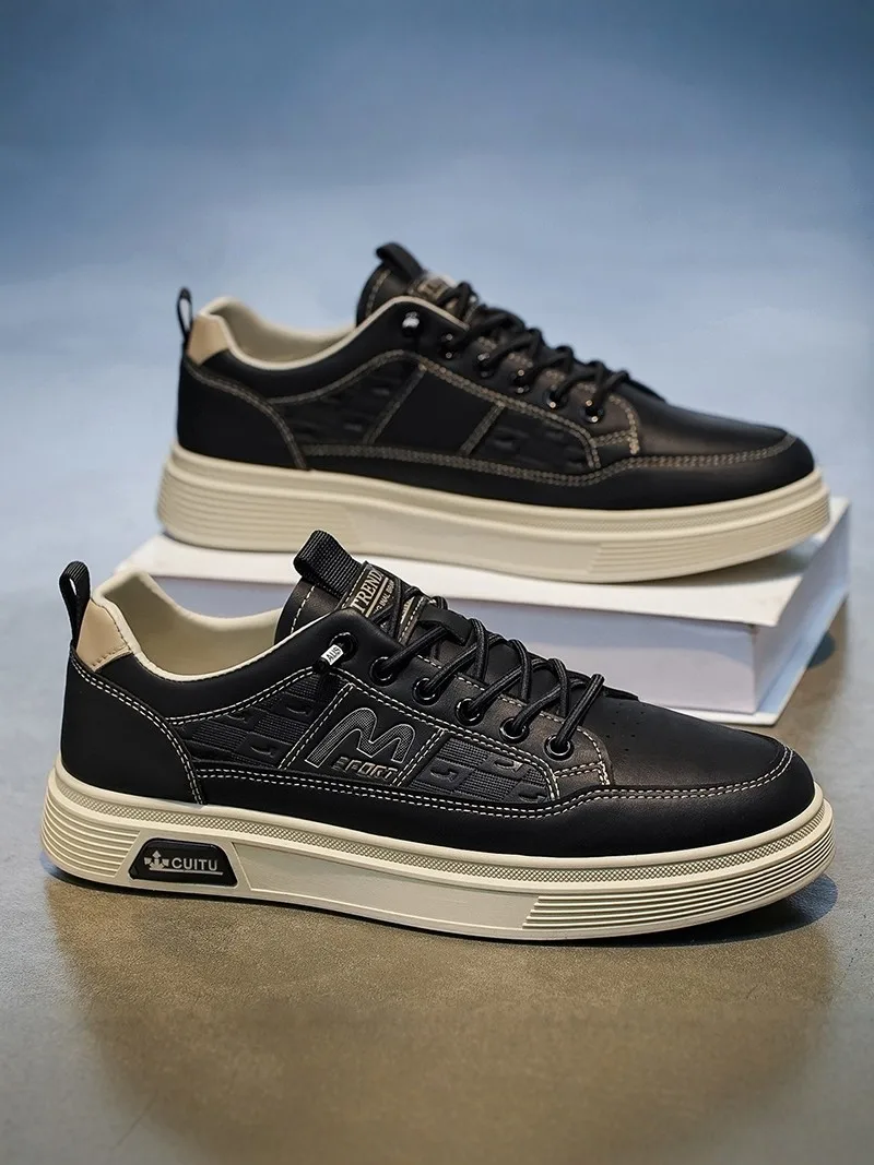 

Men's Black Casual Slip-On Shoes 2026 New Style Versatile Sporty Work Shoes Comfortable Rubber Sole round Toe Low Heel