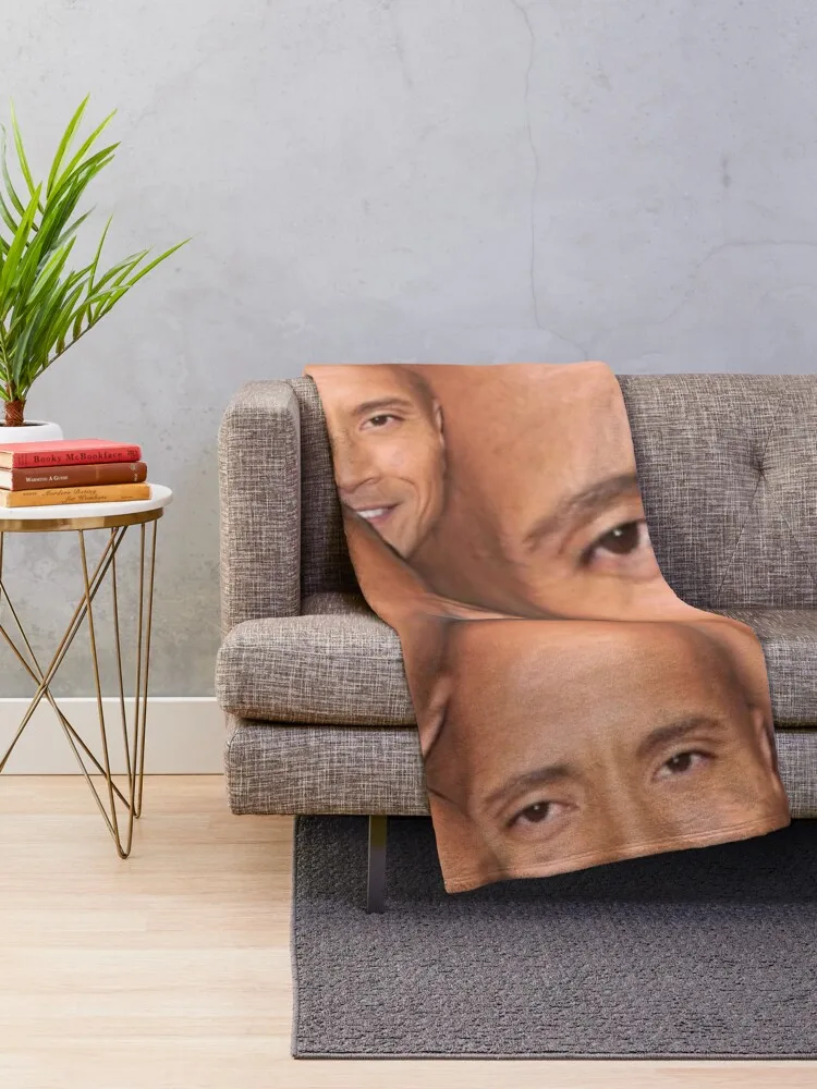 Dwayne johnson funny face ( the rock ) Throw Blanket Blankets Sofas Of Decoration Nap Blanket