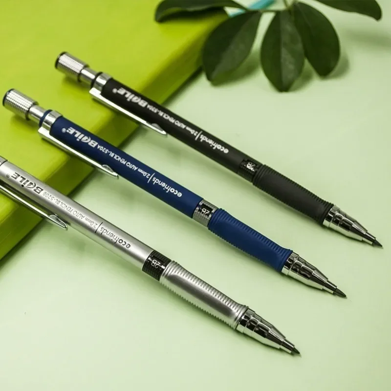 Druckbleistift-Set 2,0 mm mit 2B-Schwarz/Farben-Minenminen zum Schreiben, Skizzieren, Kunst, Zeichnen, Malen, Schule, automatische Bleistifte
