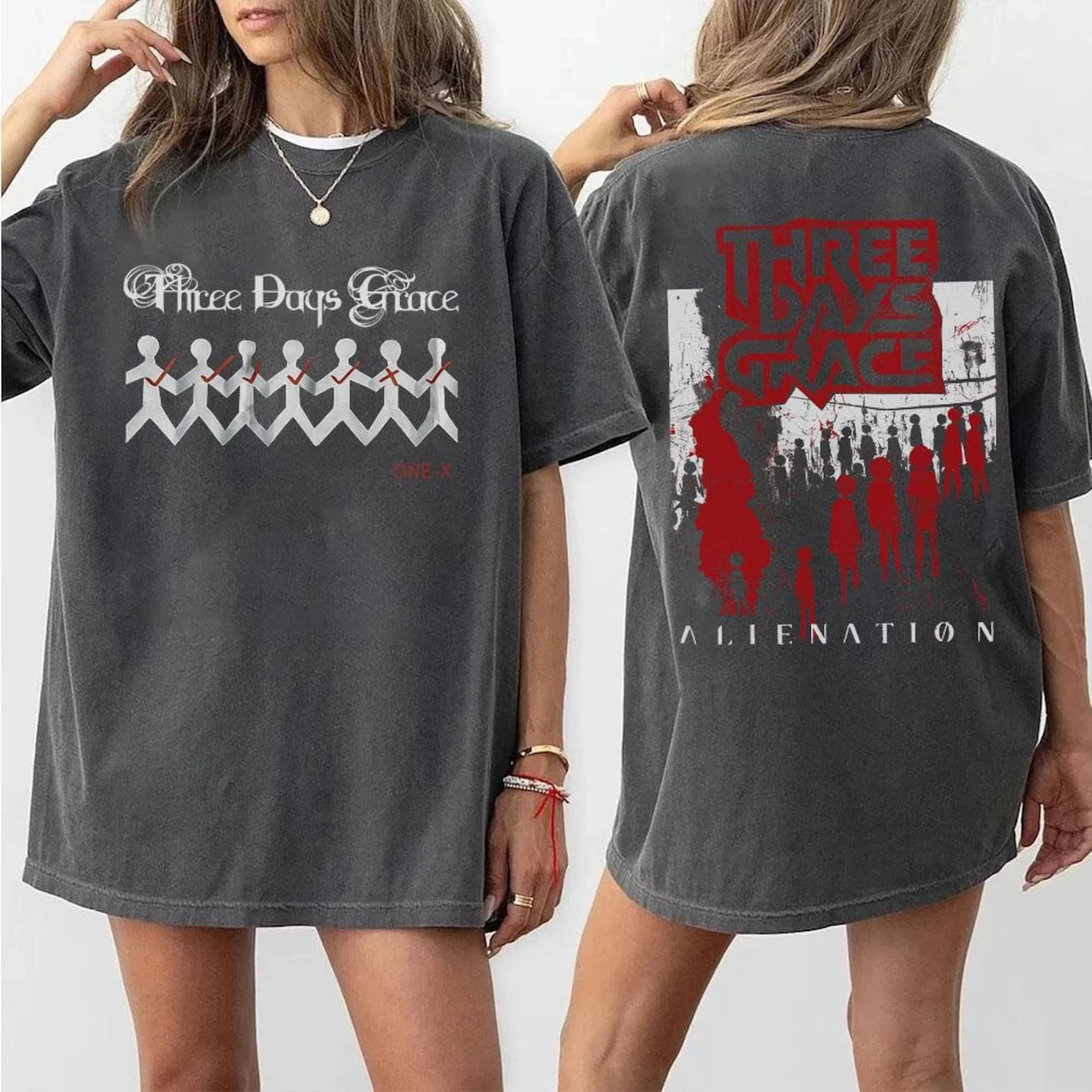 Camiseta Temática do Concerto Three Days Grace 2026, Camiseta de Música Rock, Camiseta Estilo Street, Camiseta Casual Comemorativa Estampada