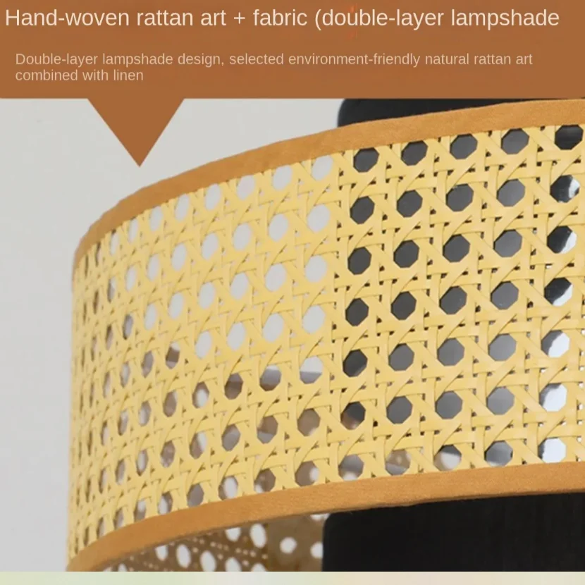 

Chinese-style Wabi-sabi Chandelier, Retro and Simple Restaurant, B&B, Hotel, Zen Tea Room, Chinese-style Rattan Lamps