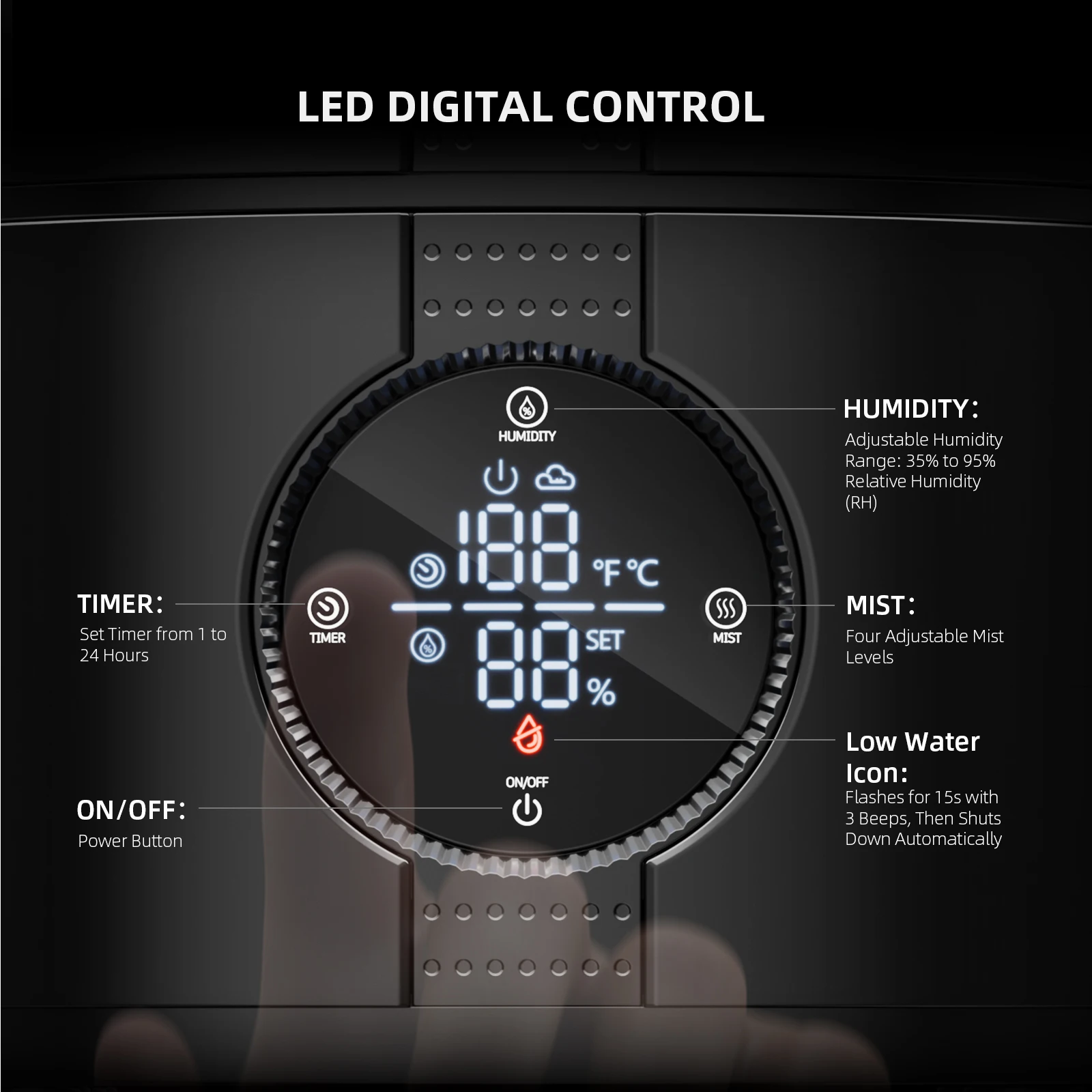 Spider Farmer 5L Air Humidifier Ultrasonic Cool Mist Humidifier with RJ12 Cable