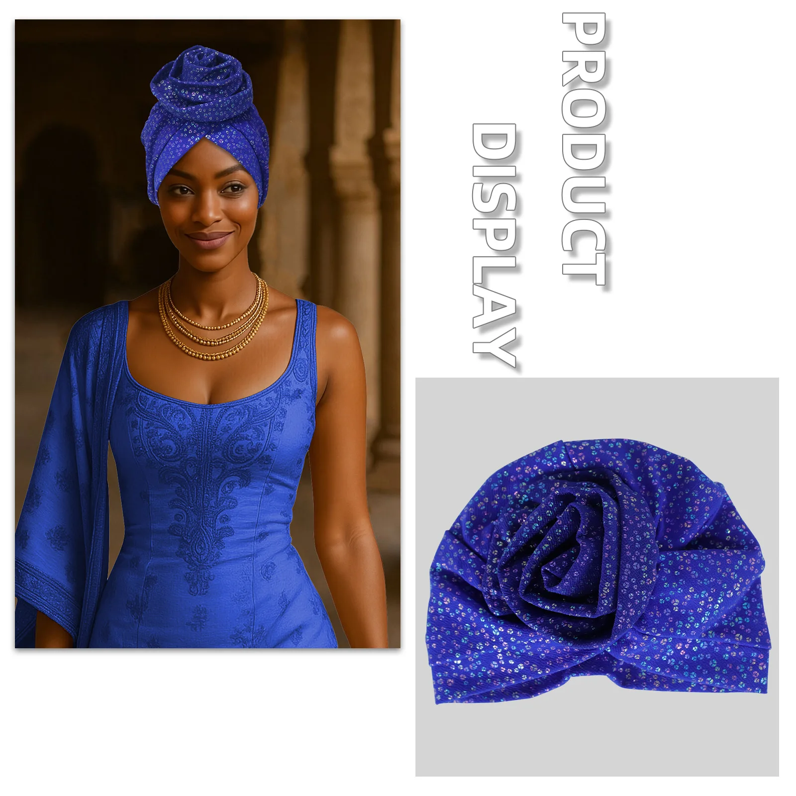 

Мерцающий тюрбан, индийский большой цветок, мусульманский хиджаб, женский платок, шапочки, капот от выпадения волос, повязка на голову, африканская шляпа, тюрбан Mujer