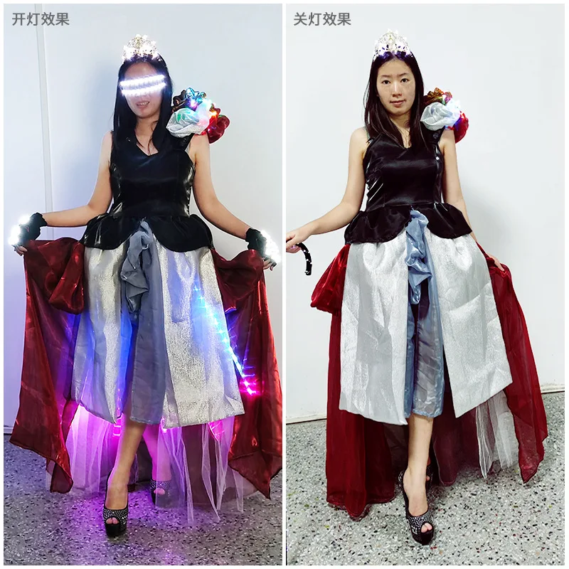 

LED Dresses for Prom Queen Luminous Gogo Dancer Outfit Carnival Light Festival Clothing Wedding Dress Up Suit Fancy Stage Wear