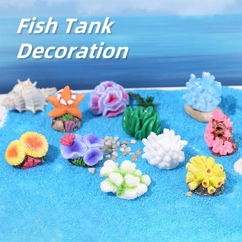 Micro Resin Aquarium Colorful Artificial Coral Reef Decor Fish Tank Coral Stone Landscape Ornament Fish Tank Decoration Аквариум