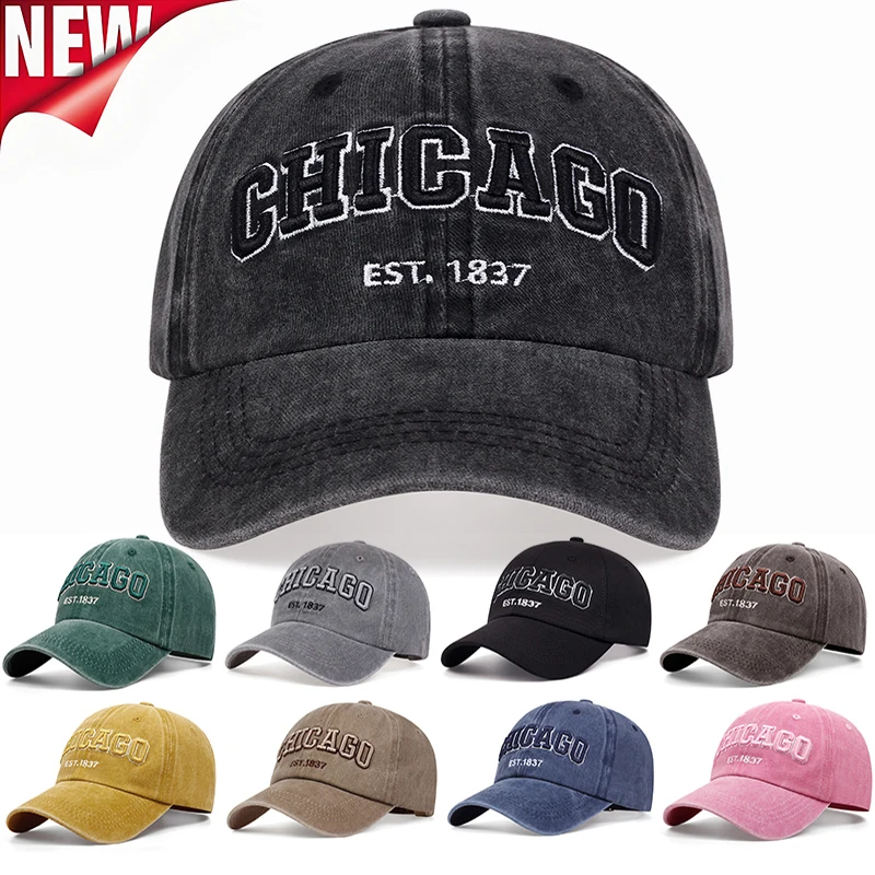 Nowe napisy czapka z daszkiem CHICAGO damska bawełniana baseballowy Unisex czapka typu Snapback regulowana Gorras Hip Hop czapki Trucker