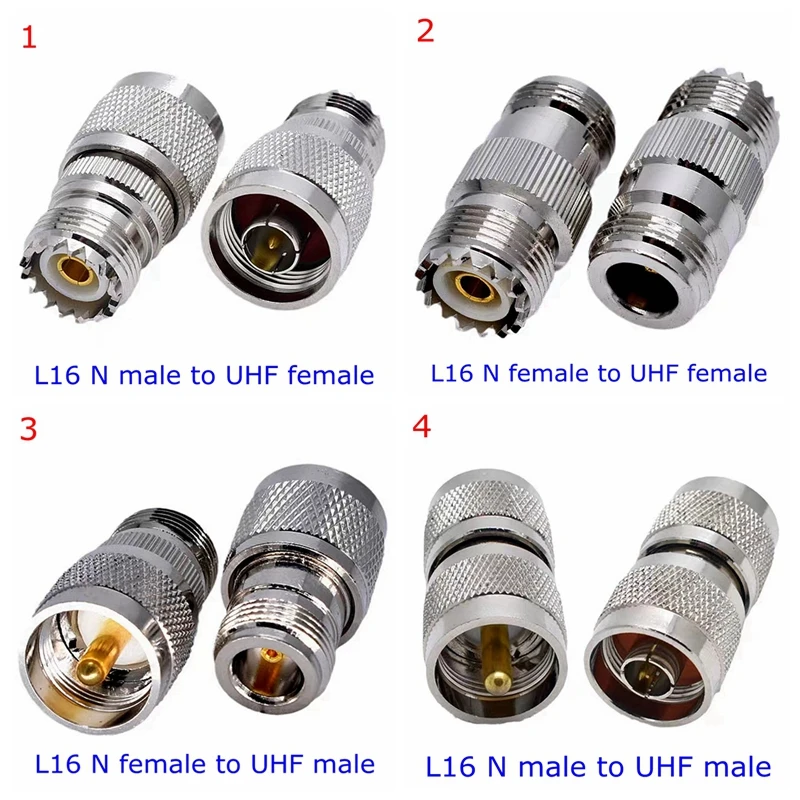 1Pcs UHF SO239 PL259 SO-239 PL-259 Male Female To N Type Male Female Straight Connector UHF To N Male Female RF Brass Copper