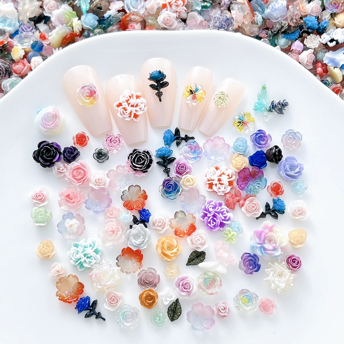 Resin Art Rose Petals - 50PCS Sweet Five-petal Flower Peony Camellia