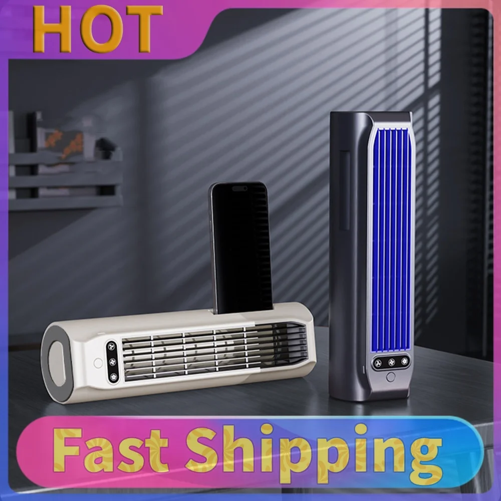 Portable Tower Fan with 3 Speeds & LED Touch Screen USB Rechargeable Air Cooler Wall Mount Electric Fan for Bedroom Office Home