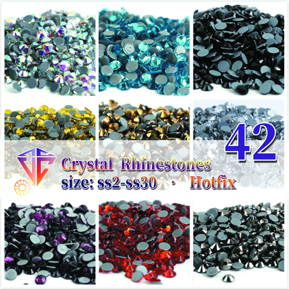 Newest Purple Siam/Green Volcano Ghost AB Hot Fix Rhinestones SS3-SS30 FlatBack Hot-Fix Strass Garment Rhinestone Garment Stone