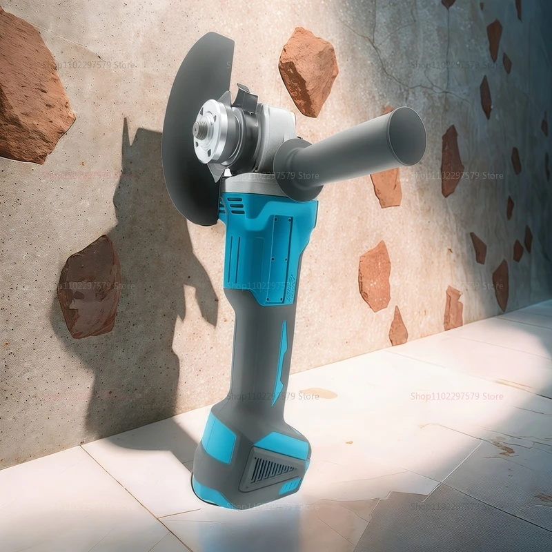 

125mm Cordless Brushless Angle Grinder 18V Rechargeable Power Tool for Metal Wood Cutting DIY Crafts Makita Battery Compatible