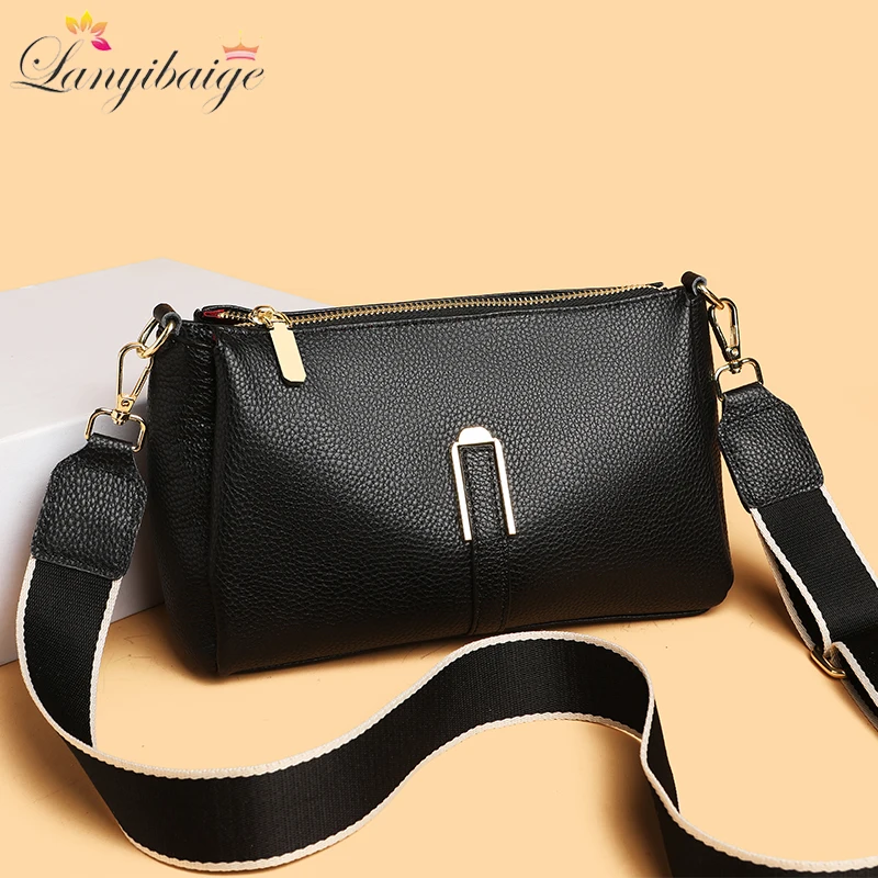 100% Genuine Leather Women\'s Bag Handbag Fashion Female Messenger Phone Bag 2024 Luxury Cow Leather Women Shoulder Crossbody Bag