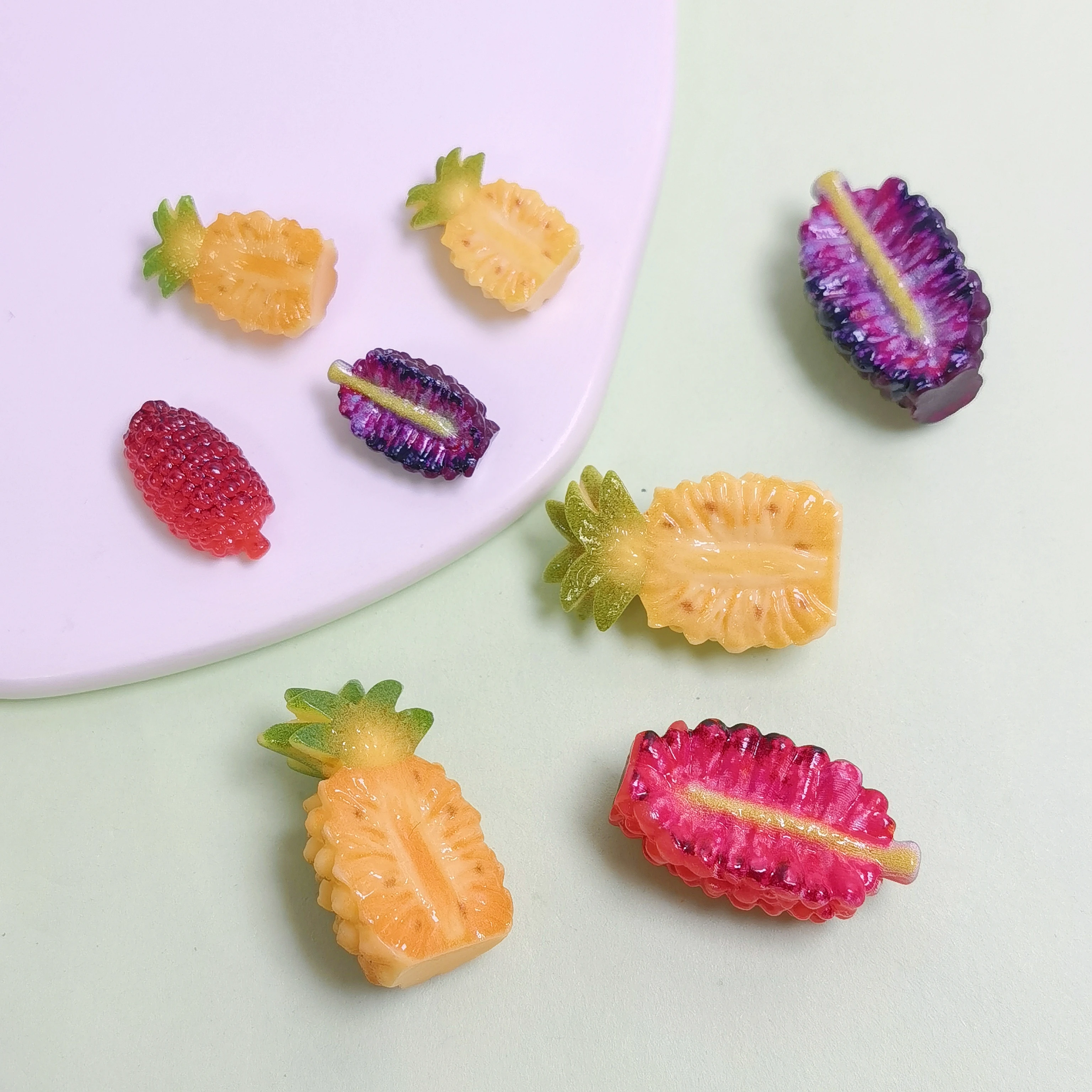Mini Kawaii Cute Pineapple Flat Back Cabochons Scrapbook Diy Party Hairpin Accessories Home Decoration Craft