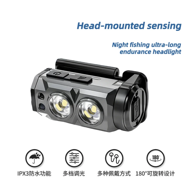  Warsun Head-mounted Induction Fishing Ultra-Light Strong Light Super Bright Charging Ultra-Long Battery Life Headlight