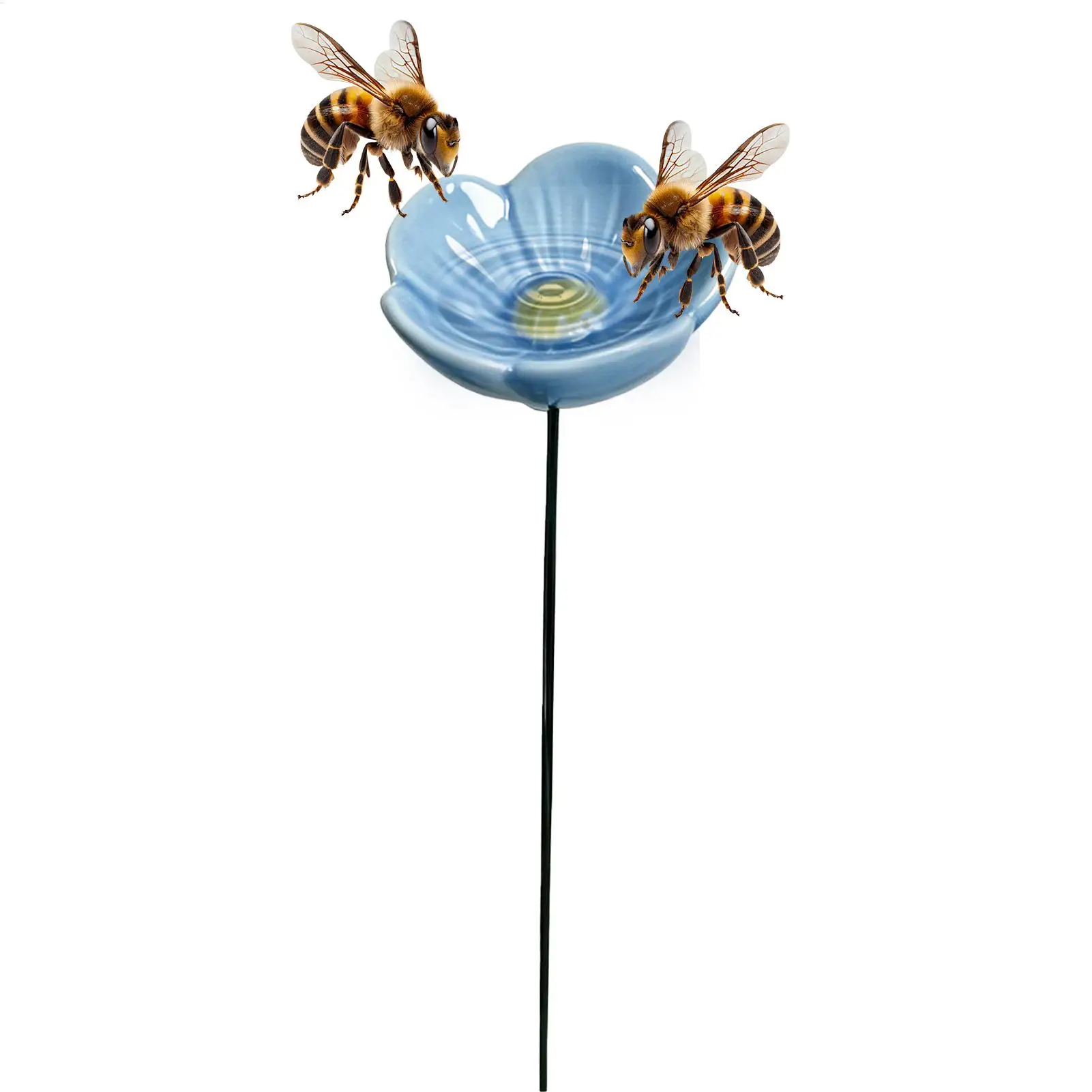 Bee Feeder Colorful Decorative Ceramic Waterer Butterfly Drinking Station for Yard Outside Outdoor Home Patio Porch Deck Balcony