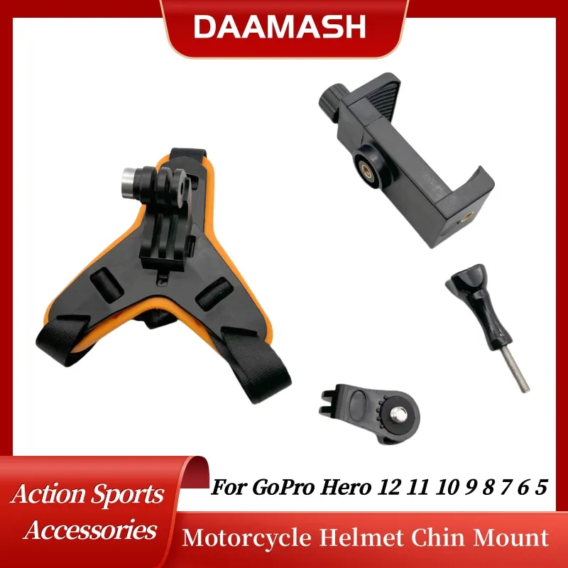 

Motorcycle Helmet Chin Mount for GoPro Hero 12 11 10 9 8 7 6 5 Action Sports Camera Holder Motorcycle Stander Go Pro Accessory