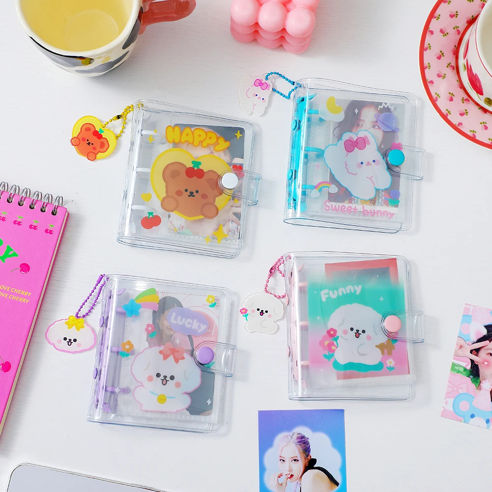 New Student Photocard Holder Binder 3inch Cartoon Cute Transparent Album Girl PVC Photos DIY Idol Small Card Collection Book