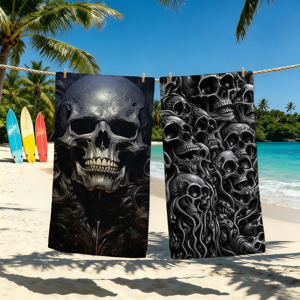 Towel For Outdoor Camping Beach Cool Skeleton Towel Super Absorbent Quick-Drying Skull Fashion Summer Towel