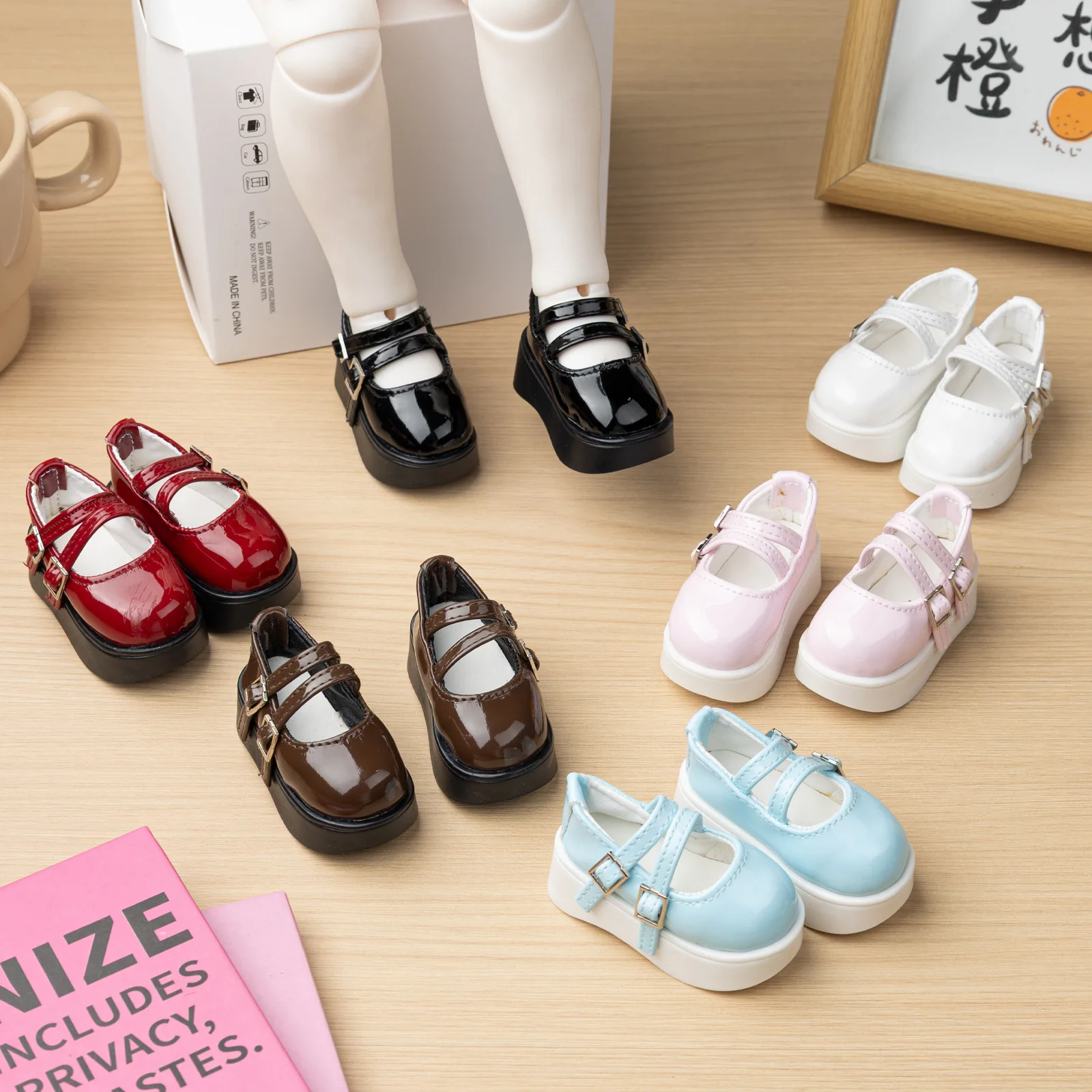1/4 1/6 BJD Doll Shoes Accessories Fashion PU Leather Patent Leather Platform Shoes For 30cm Chubby Body BJD Doll DIY Dress Up