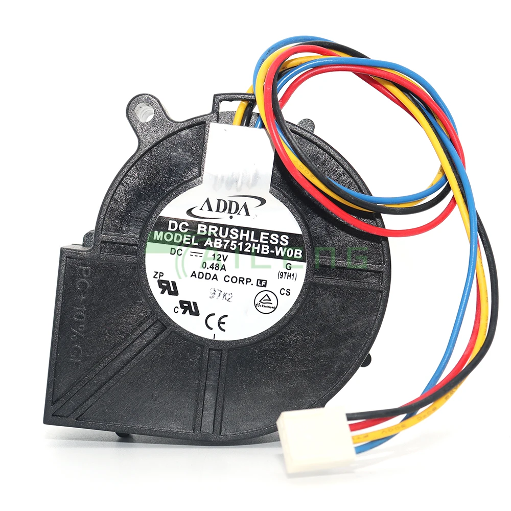 

for ADDA AB7512HB-W0B 7530 7.5CM 75*75*30MM DC12V 0.48A Blower fan cooling fan