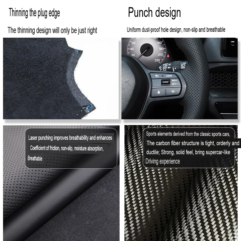 Leather Car Interior Car Steering Wheel Cover for Toyota Land Cruiser 200 Series 70 Series Tundra Sequoia 2007 Car Accessories view 4