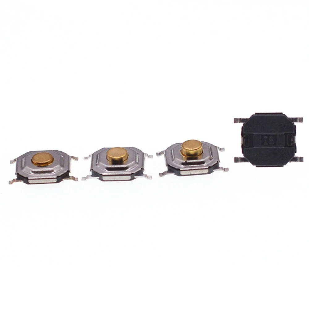 50PCS Tact Switch  4*4*1.5-3.7MM Waterproof Copper Head Button 5.2*5.2MM 4-pin Patch Switch 100000 Key Lifespan